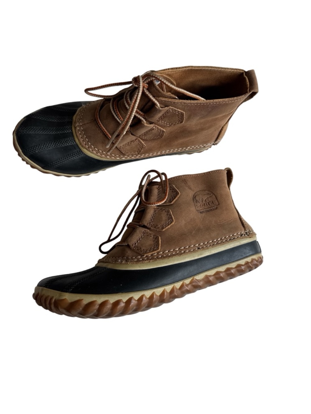 Sorel Out 'N About Waterproof Duck Boots Laceup Ankle Tan - Women's Size 6.5